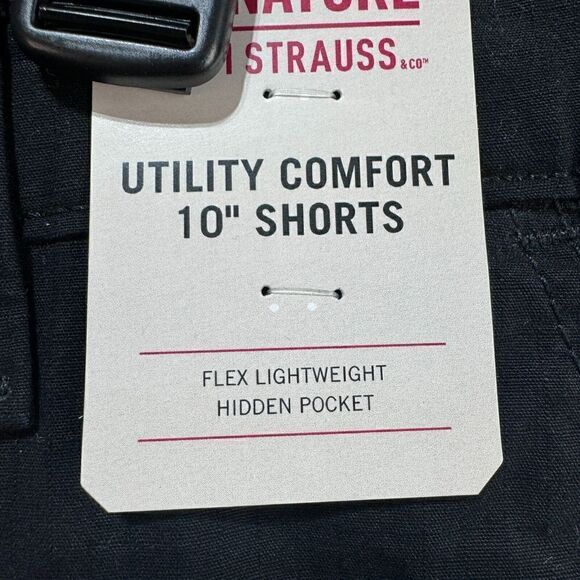 Signature by Levi Strauss & Co. Utility Comfort 10"‎ Shorts Men's 42 Black NWT - Picture 5 of 11